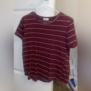 Maroon striped t-shirt